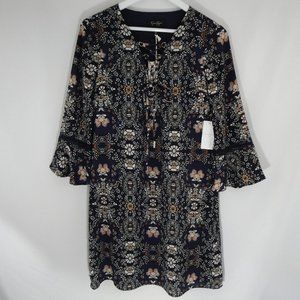 JESSICA SIMPSON Dress Navy Blue Floral Multi 6